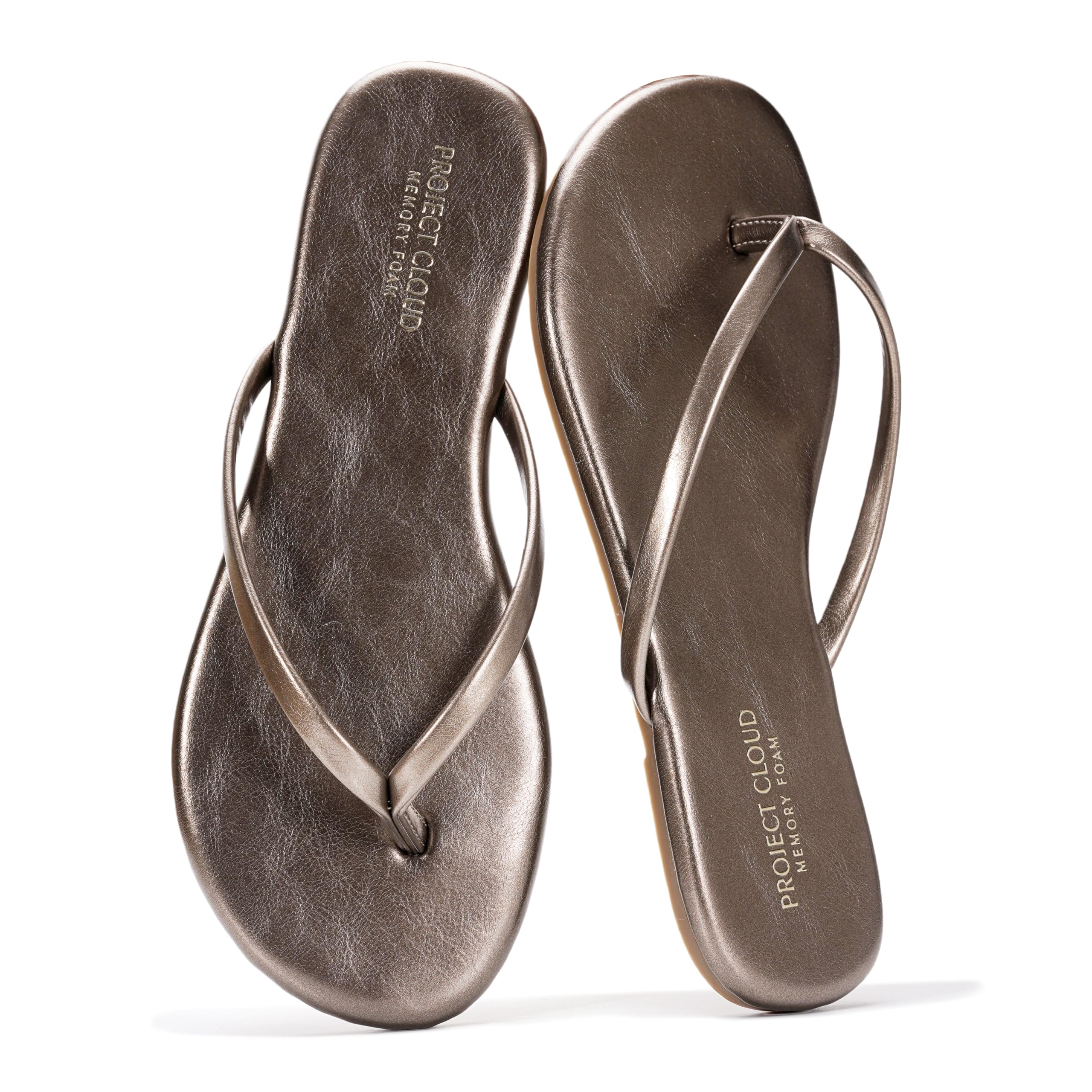 Project Cloud Women's | Eco-Leather Women Flip Flops | Memory Foam | Lightweight | Non-Slip - Foundations