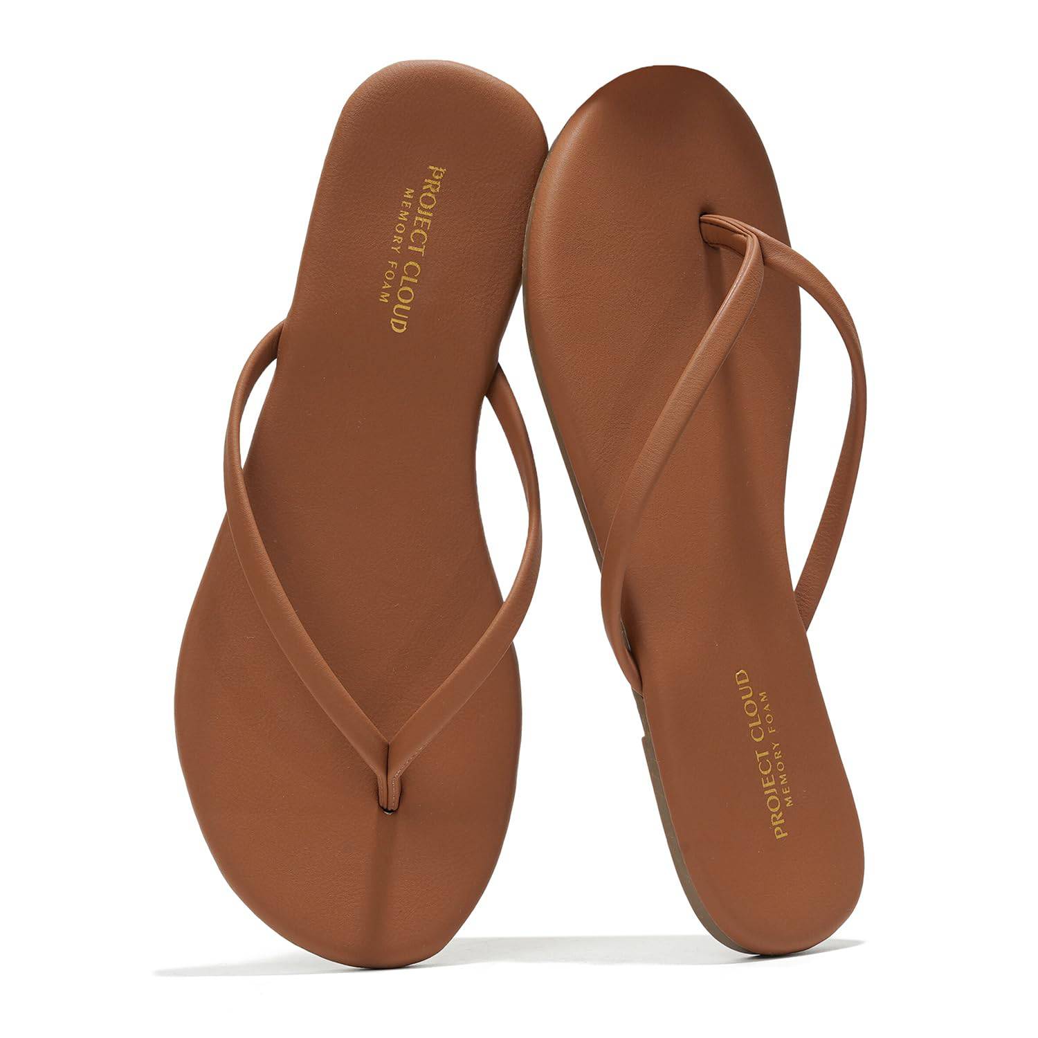Project Cloud Women's | Eco-Leather Women Flip Flops | Memory Foam | Lightweight | Non-Slip - Foundations