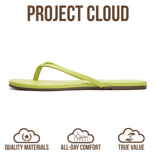 Project Cloud Women's | Eco-Leather Women Flip Flops | Memory Foam | Lightweight | Non-Slip - Foundations