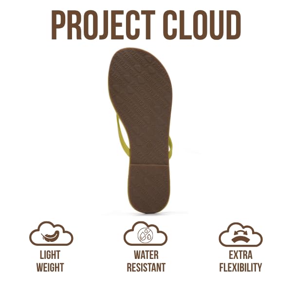 Project Cloud Women's | Eco-Leather Women Flip Flops | Memory Foam | Lightweight | Non-Slip - Foundations