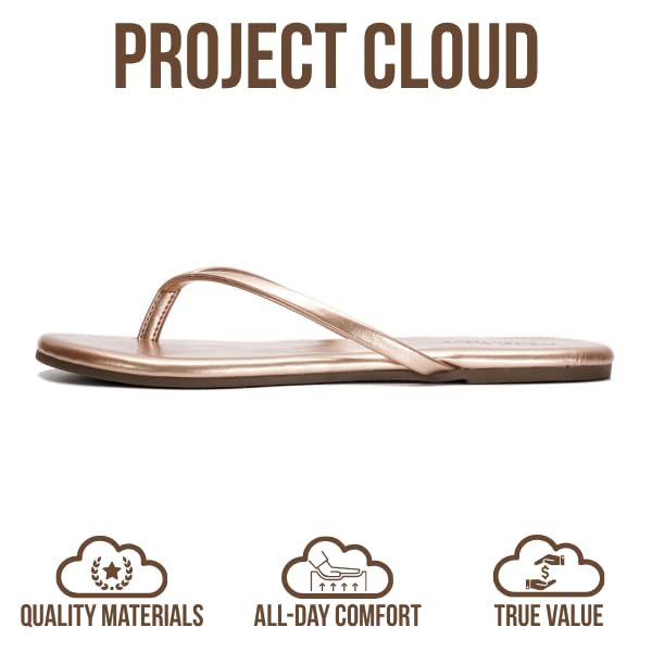 Project Cloud Women's | Eco-Leather Women Flip Flops | Memory Foam | Lightweight | Non-Slip - Foundations