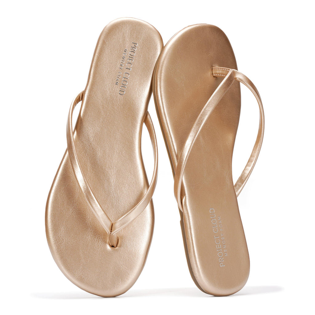 Project Cloud Women's | Eco-Leather Women Flip Flops | Memory Foam | Lightweight | Non-Slip - Foundations