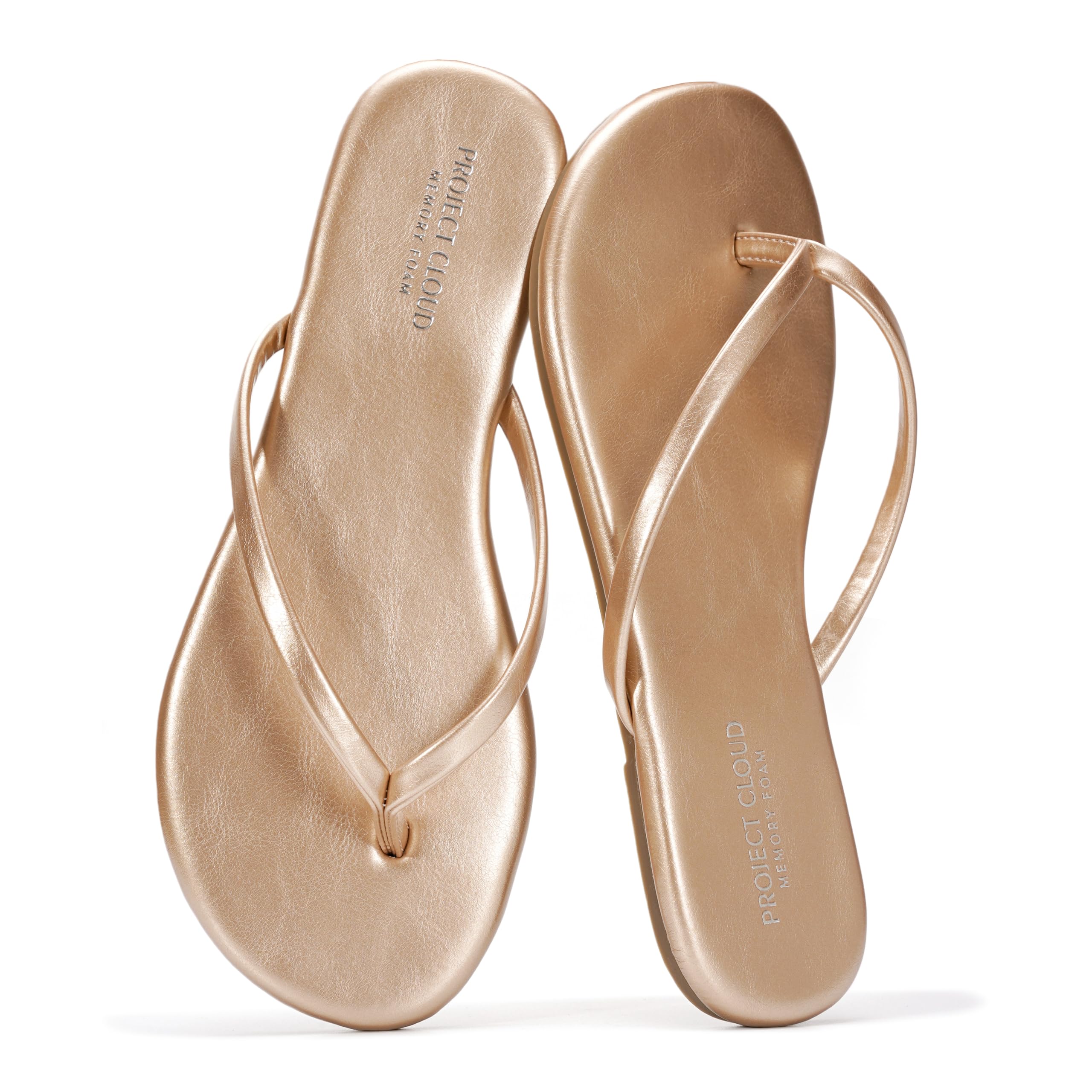 Project Cloud Women's | Eco-Leather Women Flip Flops | Memory Foam | Lightweight | Non-Slip - Foundations