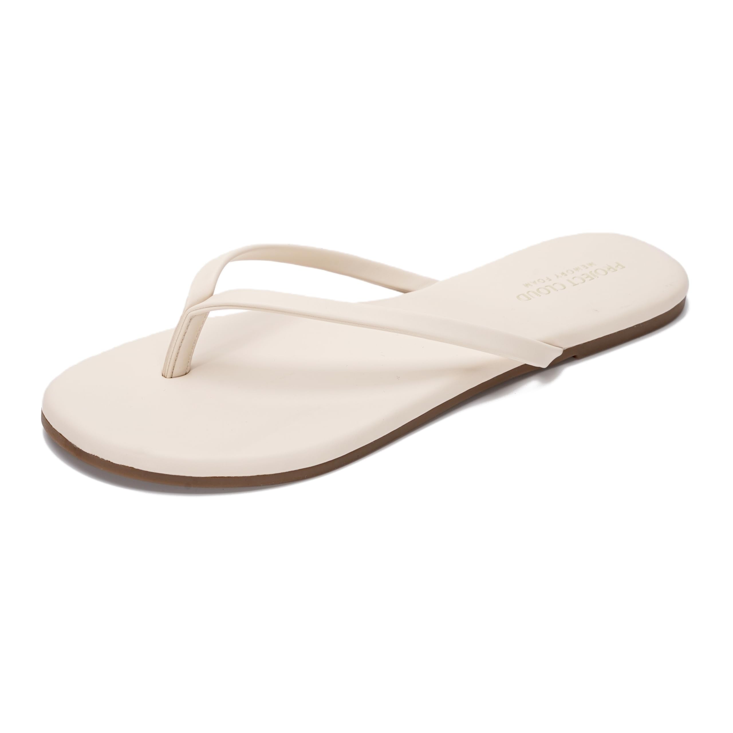 Project Cloud Women's | Eco-Leather Women Flip Flops | Memory Foam | Lightweight | Non-Slip - Foundations
