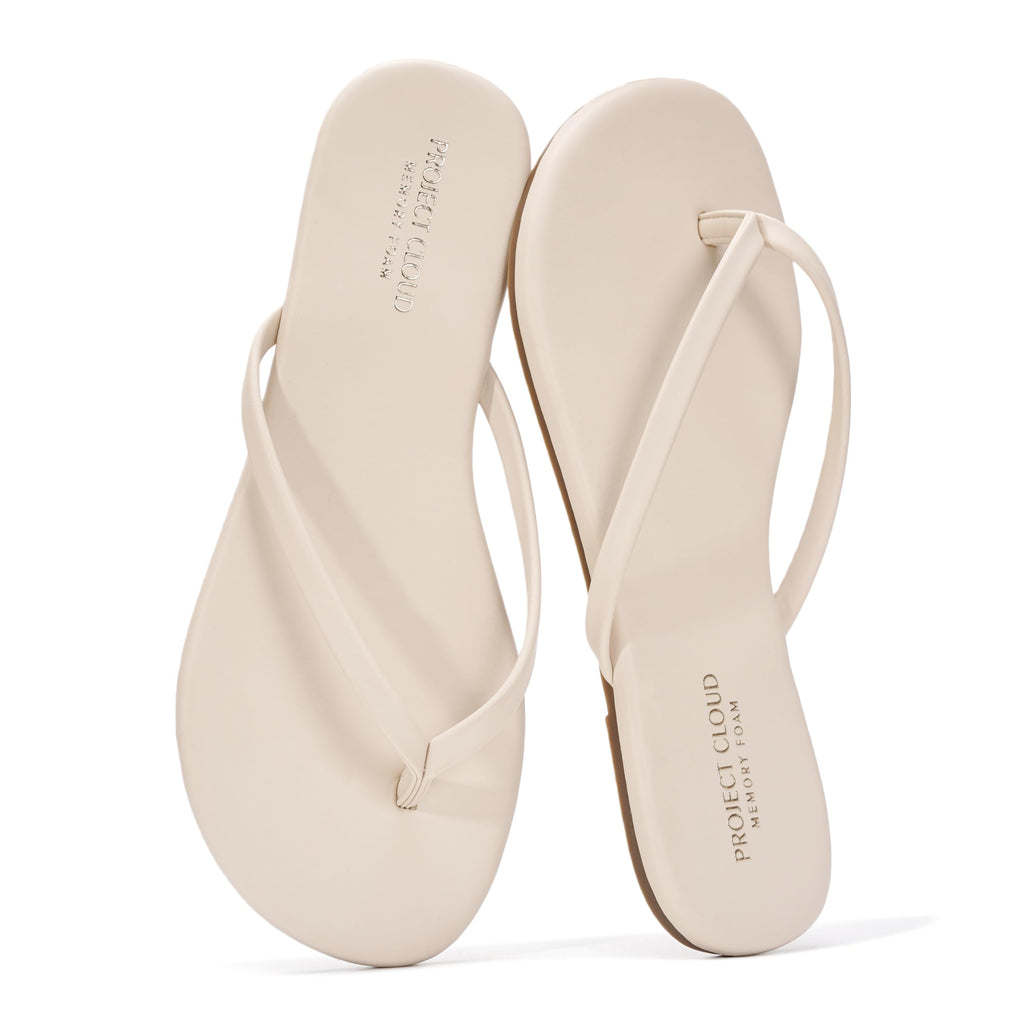 Project Cloud Women's | Eco-Leather Women Flip Flops | Memory Foam | Lightweight | Non-Slip - Foundations