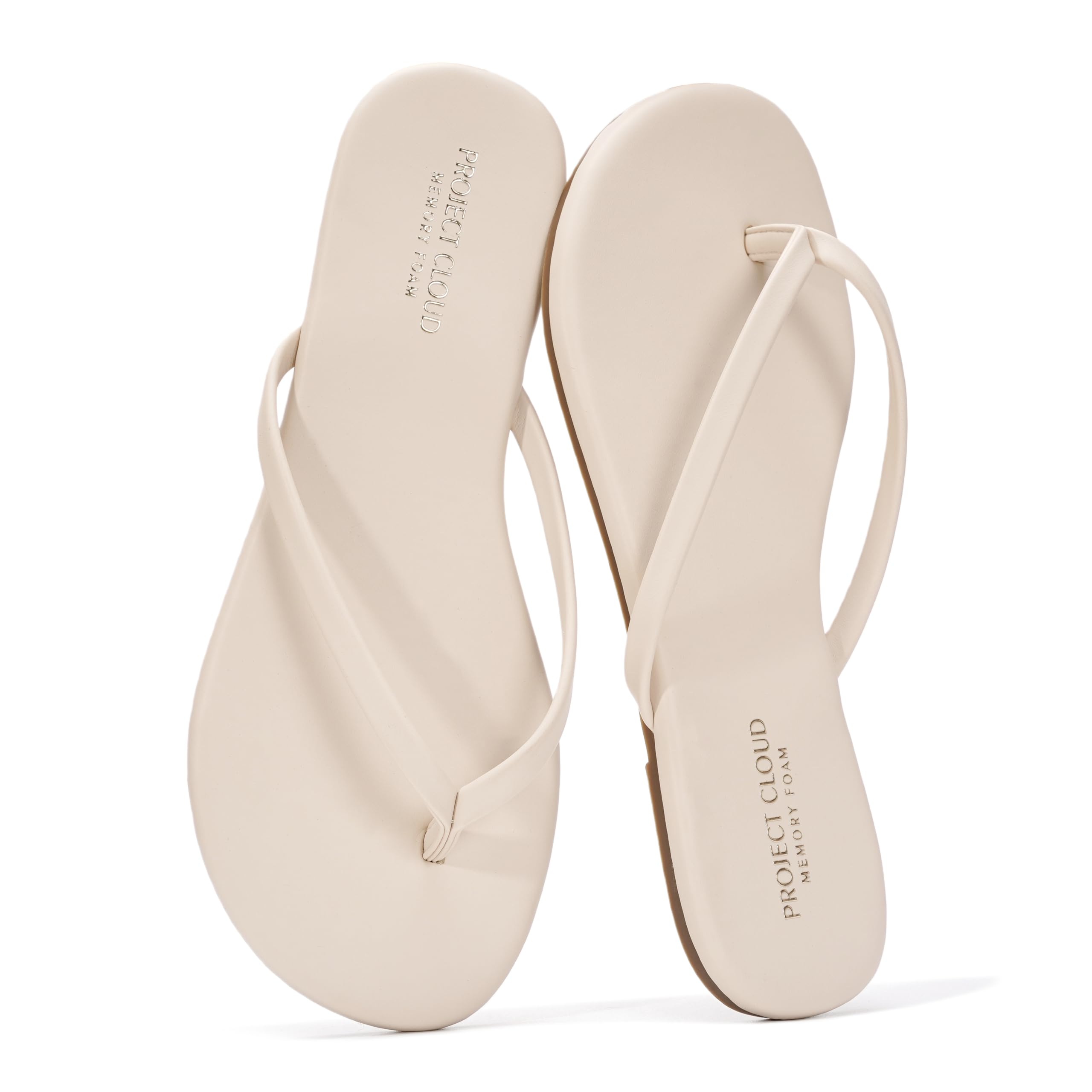Project Cloud Women's | Eco-Leather Women Flip Flops | Memory Foam | Lightweight | Non-Slip - Foundations