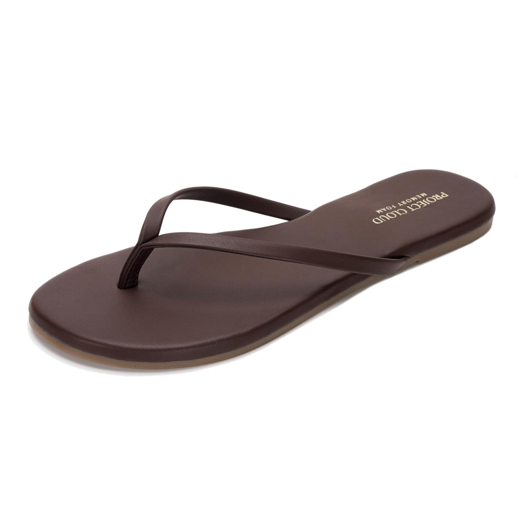 Project Cloud Women's | Eco-Leather Women Flip Flops | Memory Foam | Lightweight | Non-Slip - Foundations