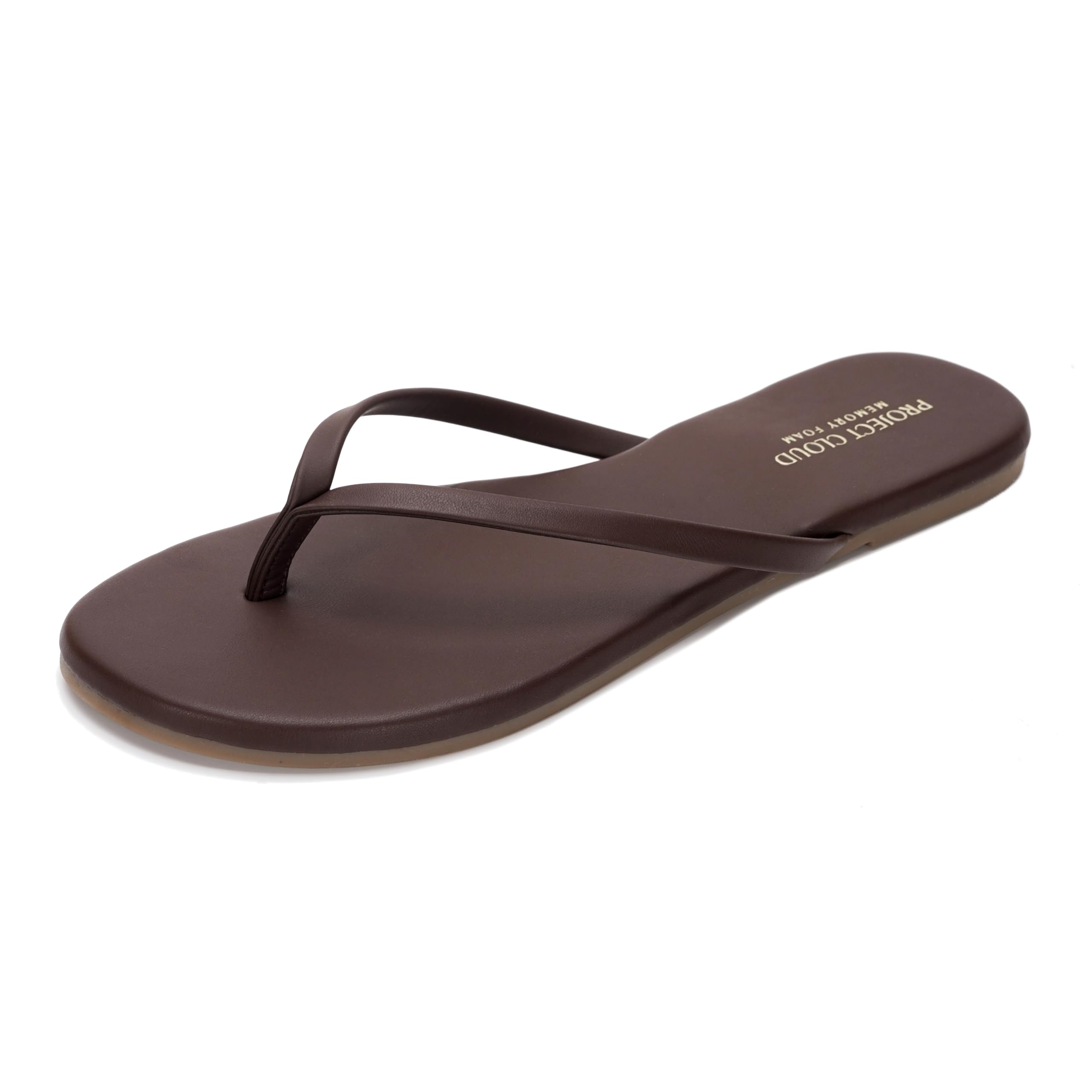 Project Cloud Women's | Eco-Leather Women Flip Flops | Memory Foam | Lightweight | Non-Slip - Foundations
