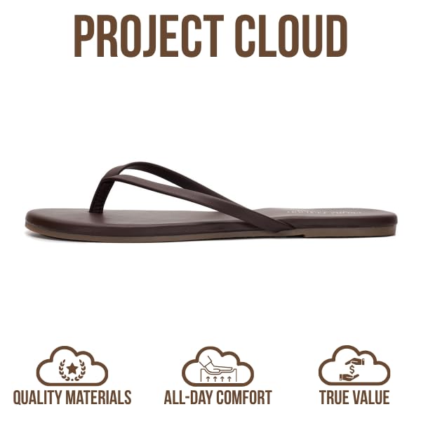 Project Cloud Women's | Eco-Leather Women Flip Flops | Memory Foam | Lightweight | Non-Slip - Foundations