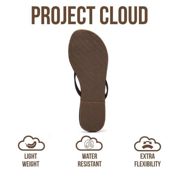 Project Cloud Women's | Eco-Leather Women Flip Flops | Memory Foam | Lightweight | Non-Slip - Foundations