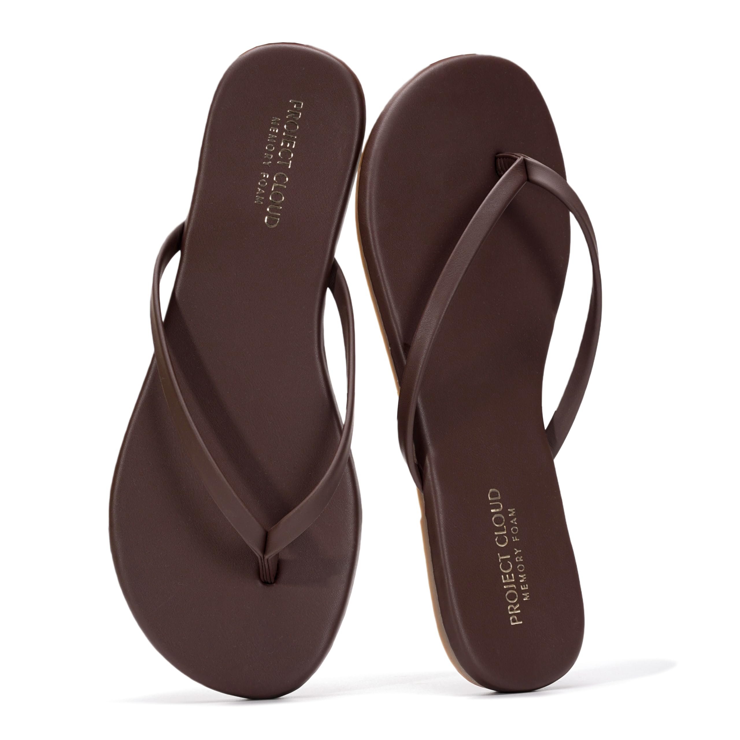 Project Cloud Women's | Eco-Leather Women Flip Flops | Memory Foam | Lightweight | Non-Slip - Foundations