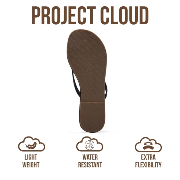 Project Cloud Women's | Eco-Leather Women Flip Flops | Memory Foam | Lightweight | Non-Slip - Foundations