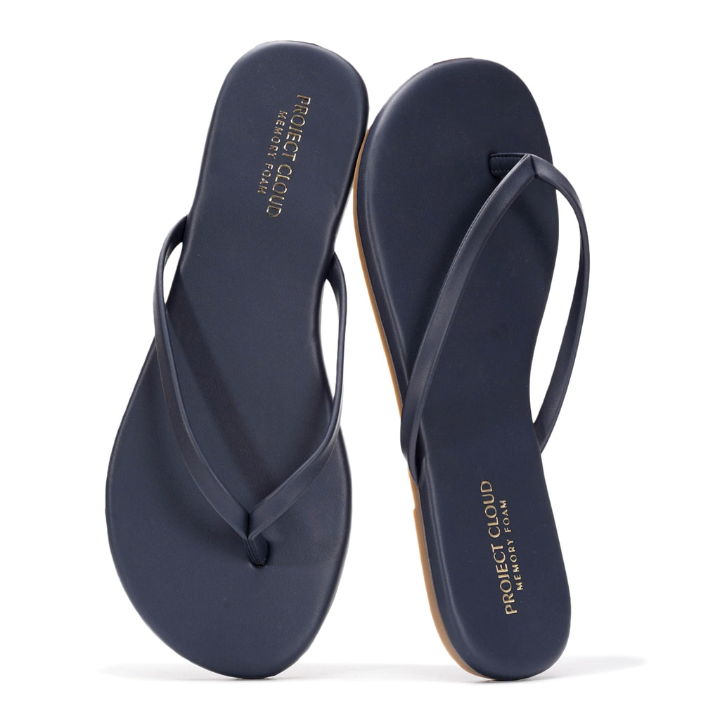 Project Cloud Women's | Eco-Leather Women Flip Flops | Memory Foam | Lightweight | Non-Slip - Foundations
