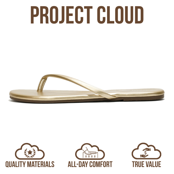 Project Cloud Women's | Eco-Leather Women Flip Flops | Memory Foam | Lightweight | Non-Slip - Foundations
