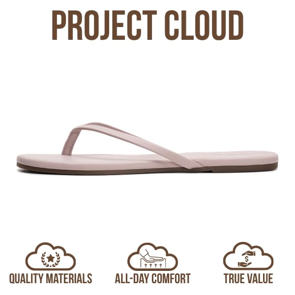 Project Cloud Women's | Eco-Leather Women Flip Flops | Memory Foam | Lightweight | Non-Slip - Foundations