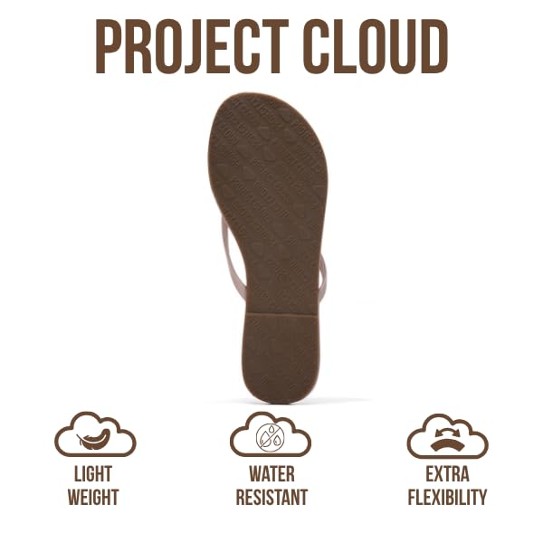 Project Cloud Women's | Eco-Leather Women Flip Flops | Memory Foam | Lightweight | Non-Slip - Foundations