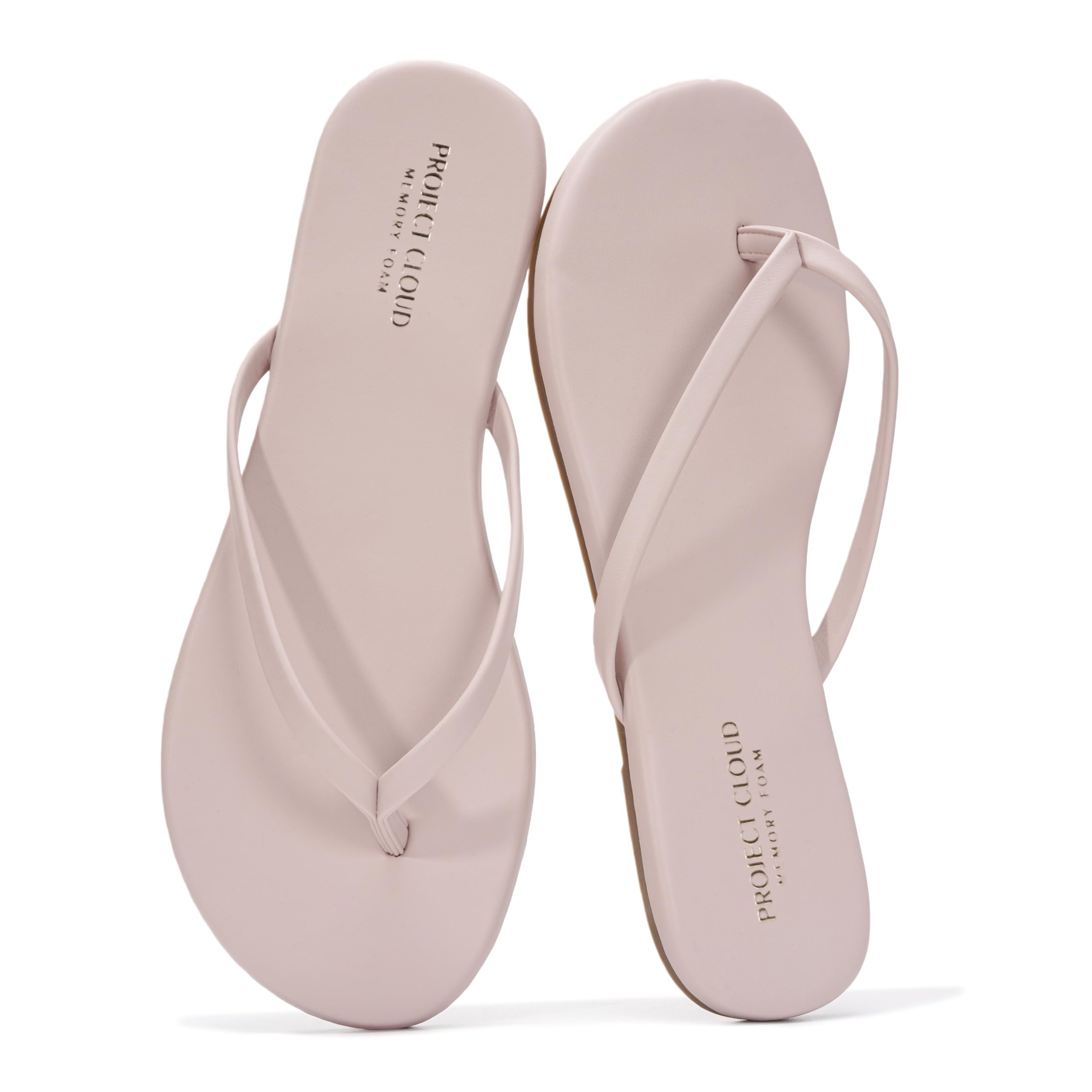Project Cloud Women's | Eco-Leather Women Flip Flops | Memory Foam | Lightweight | Non-Slip - Foundations