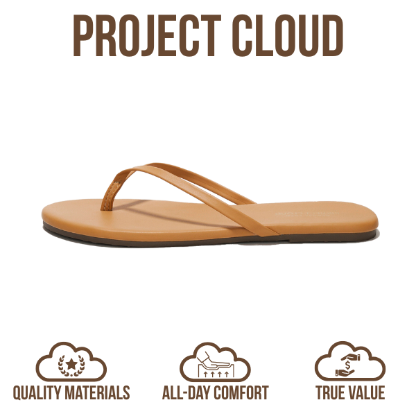 Project Cloud Women's | Eco-Leather Women Flip Flops | Memory Foam | Lightweight | Non-Slip - Foundations