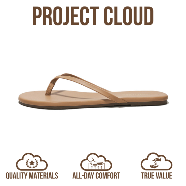 Project Cloud Women's | Eco-Leather Women Flip Flops | Memory Foam | Lightweight | Non-Slip - Foundations
