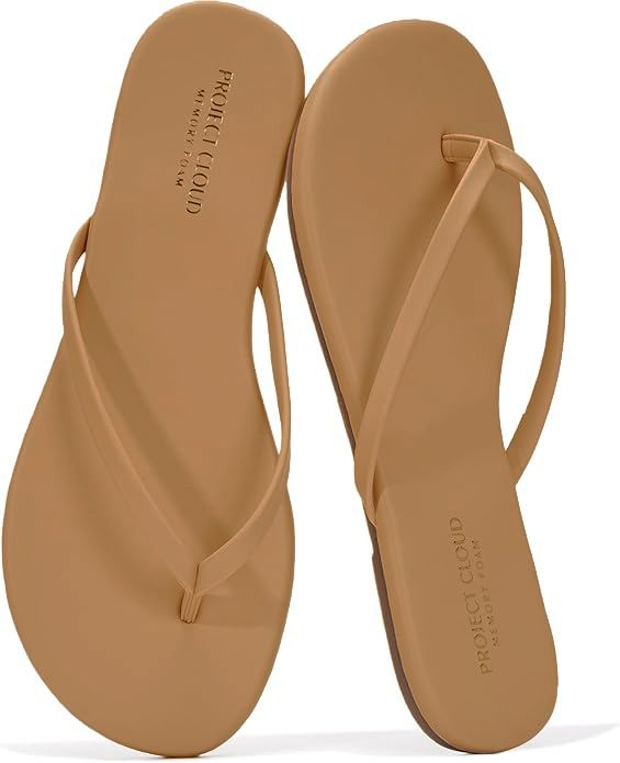 Project Cloud Women's | Eco-Leather Women Flip Flops | Memory Foam | Lightweight | Non-Slip - Foundations