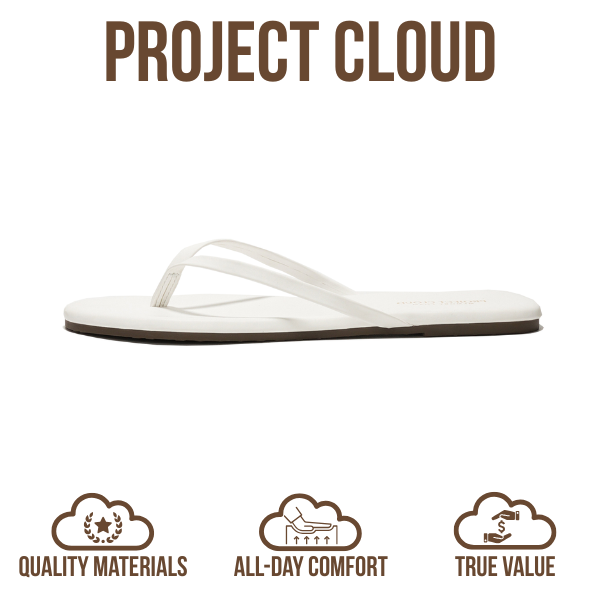 Project Cloud Women's | Eco-Leather Women Flip Flops | Memory Foam | Lightweight | Non-Slip - Foundations
