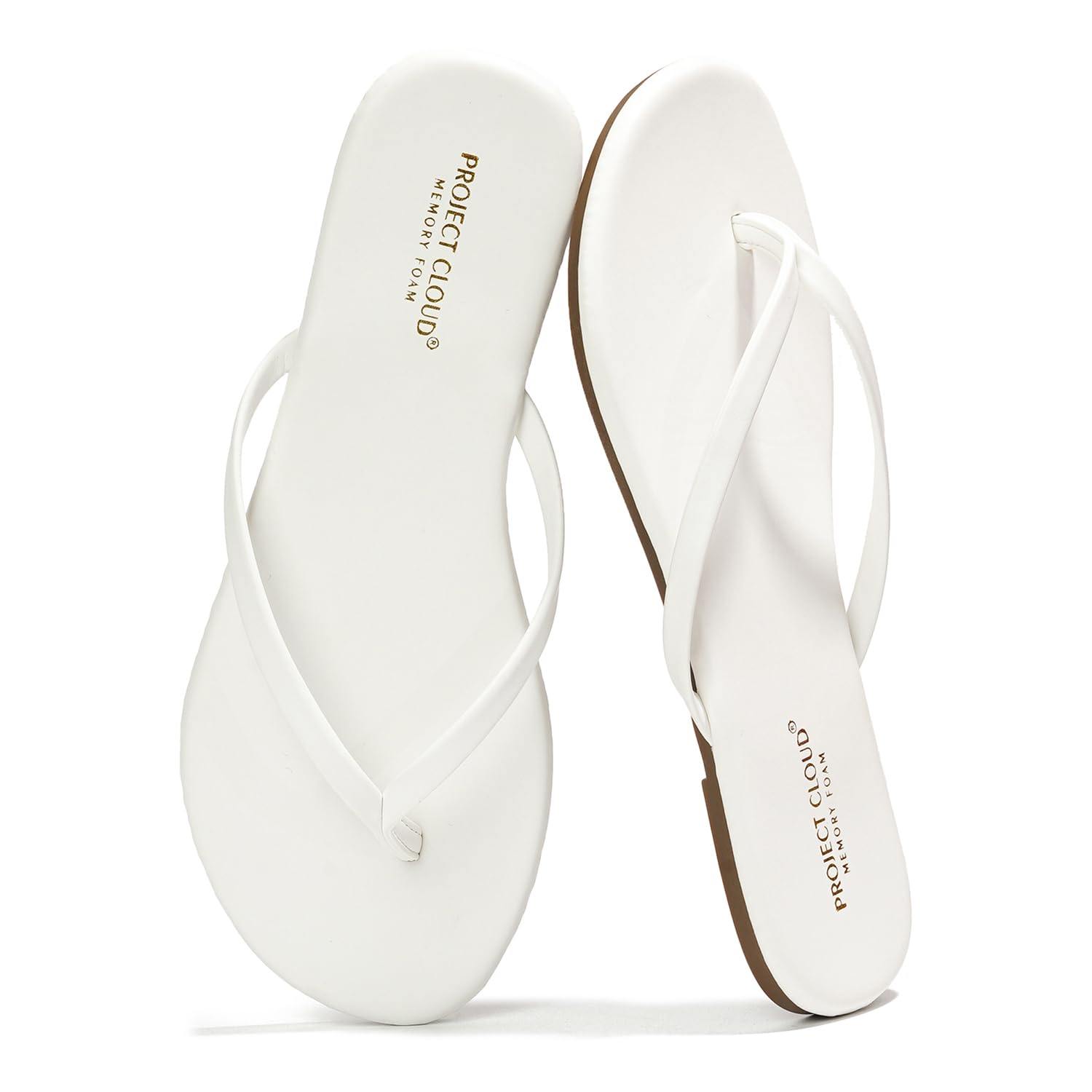 Project Cloud Women's | Eco-Leather Women Flip Flops | Memory Foam | Lightweight | Non-Slip - Foundations