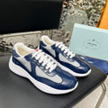 Prada America's Cup Sneaker Dark Blue Patent Leather Mesh