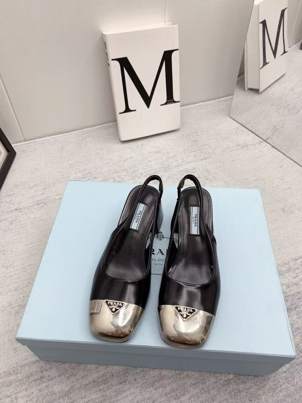 Pra 2026 Mary Jane Sandals 55 Black Metallic Silver Sheepskin 731165
