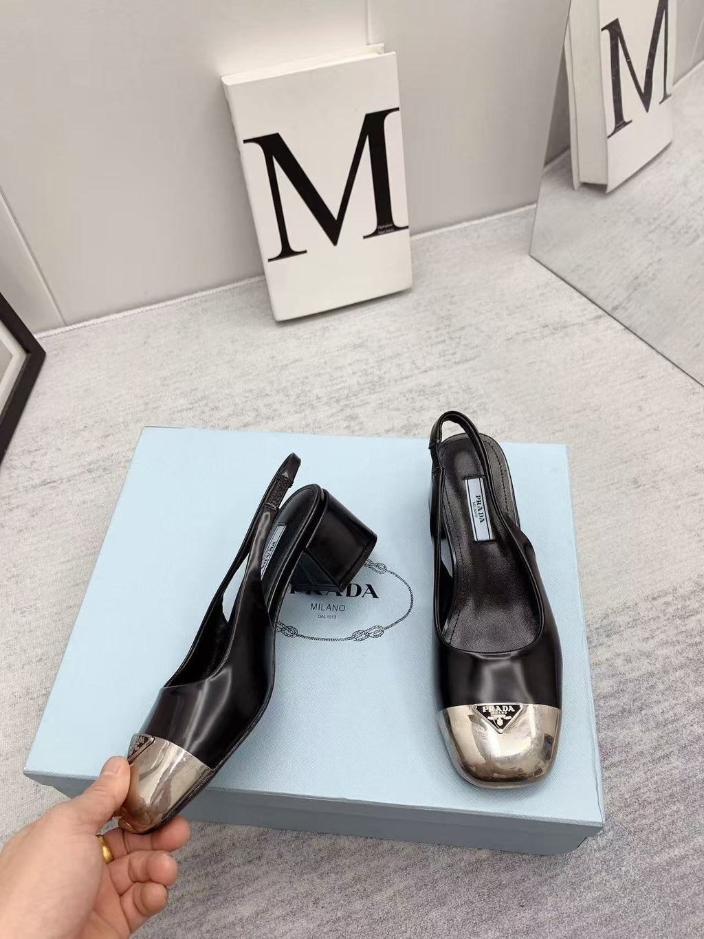 Pra 2026 Mary Jane Sandals 55 Black Metallic Silver Sheepskin 731165