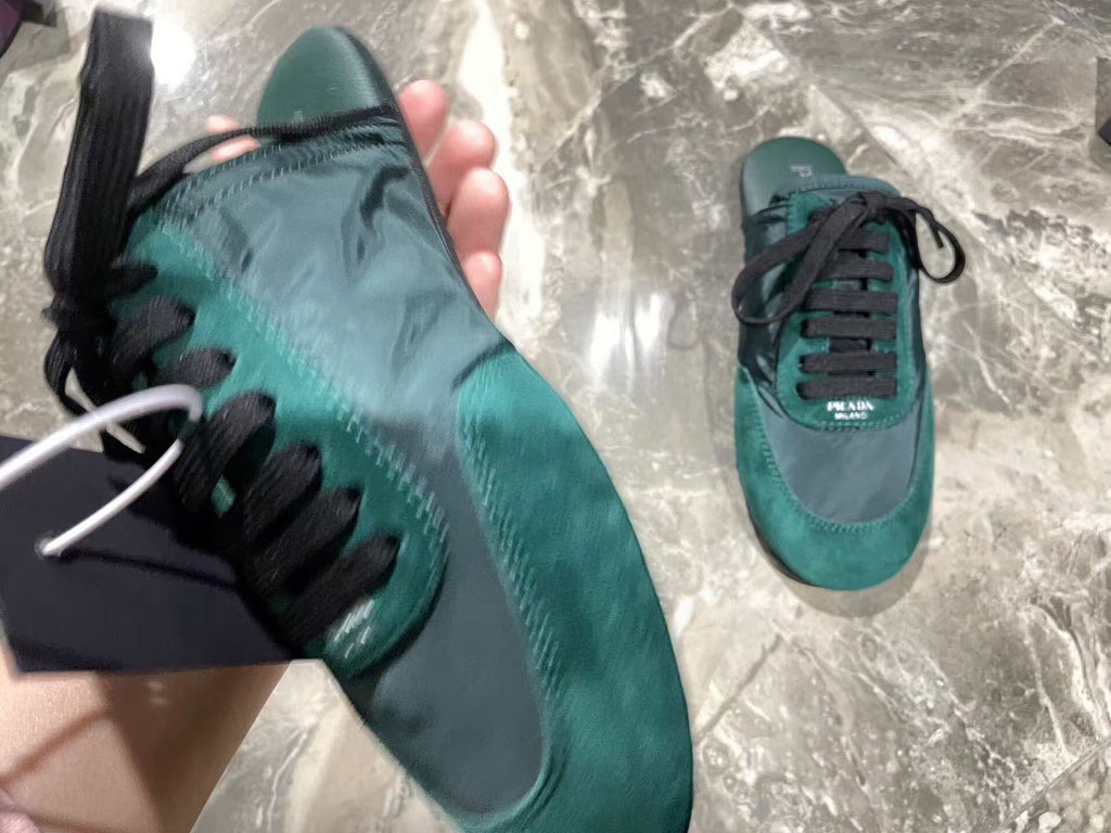 PRA 26S Mule Sneaker Teal Green Suede Canvas