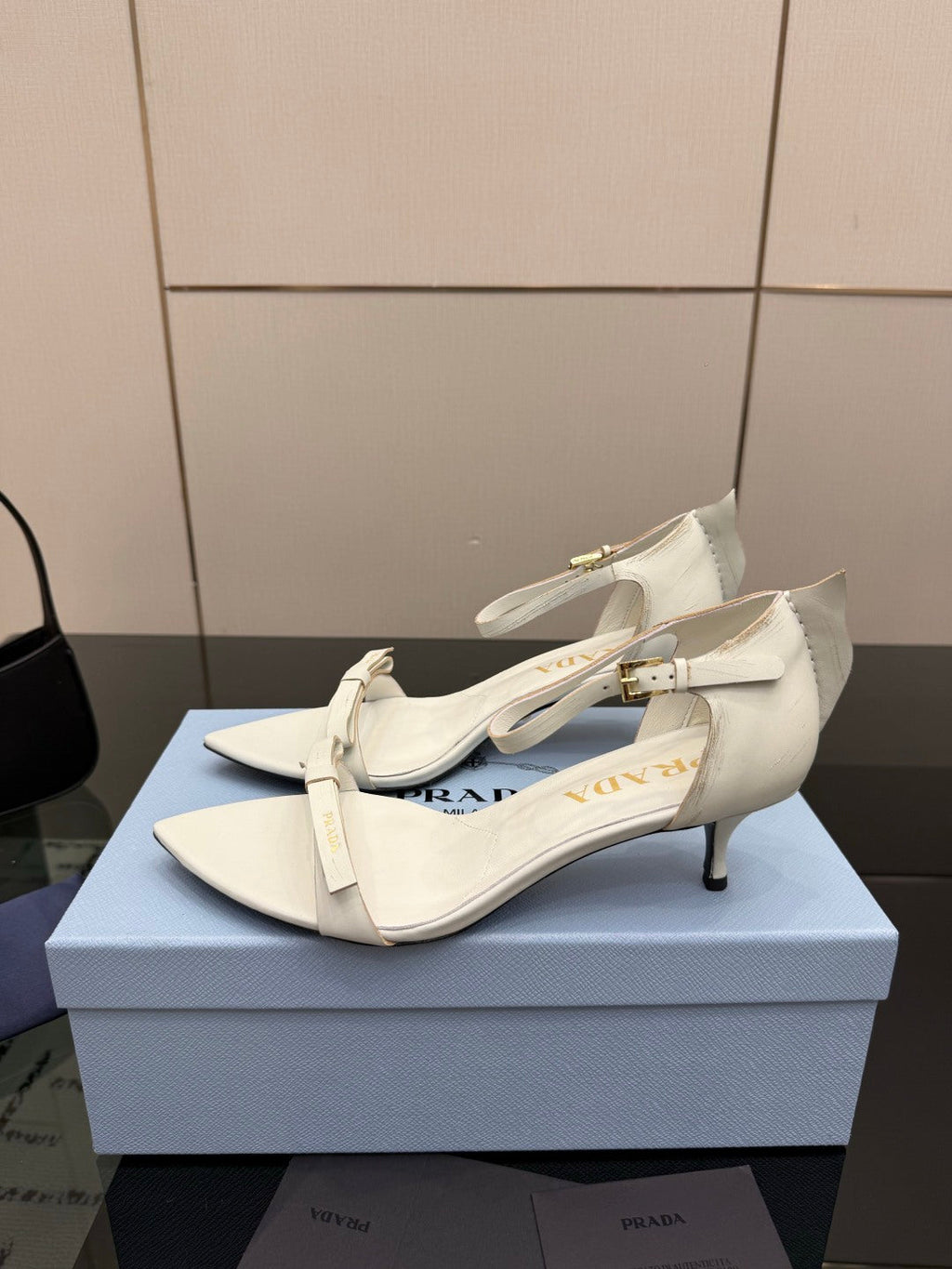 Prada 2026 Pointed-Toe High Heels Sandals 30mm Cowhide 791728
