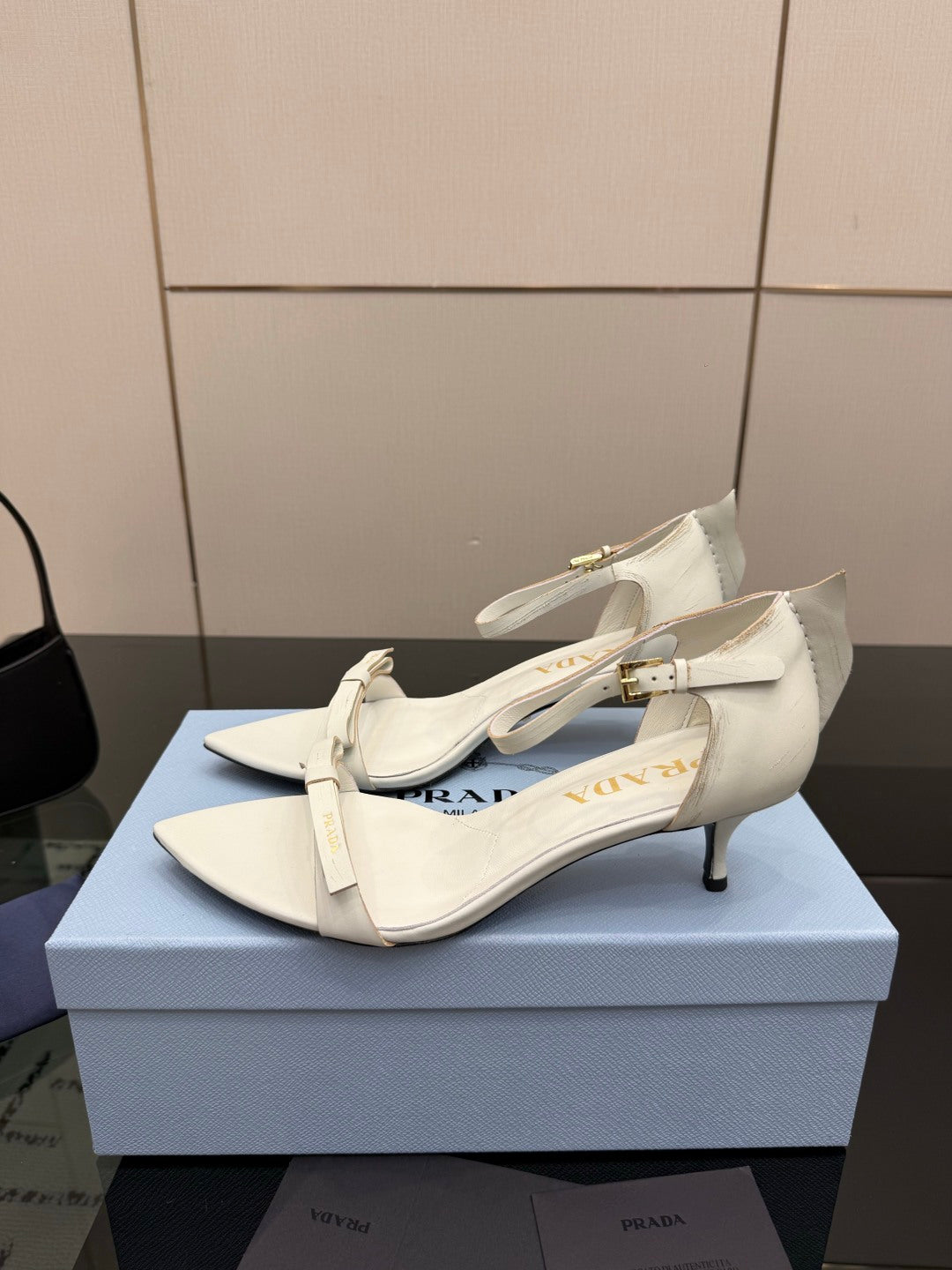 Prada 2026 Pointed-Toe High Heels Sandals 30mm Cowhide 791728