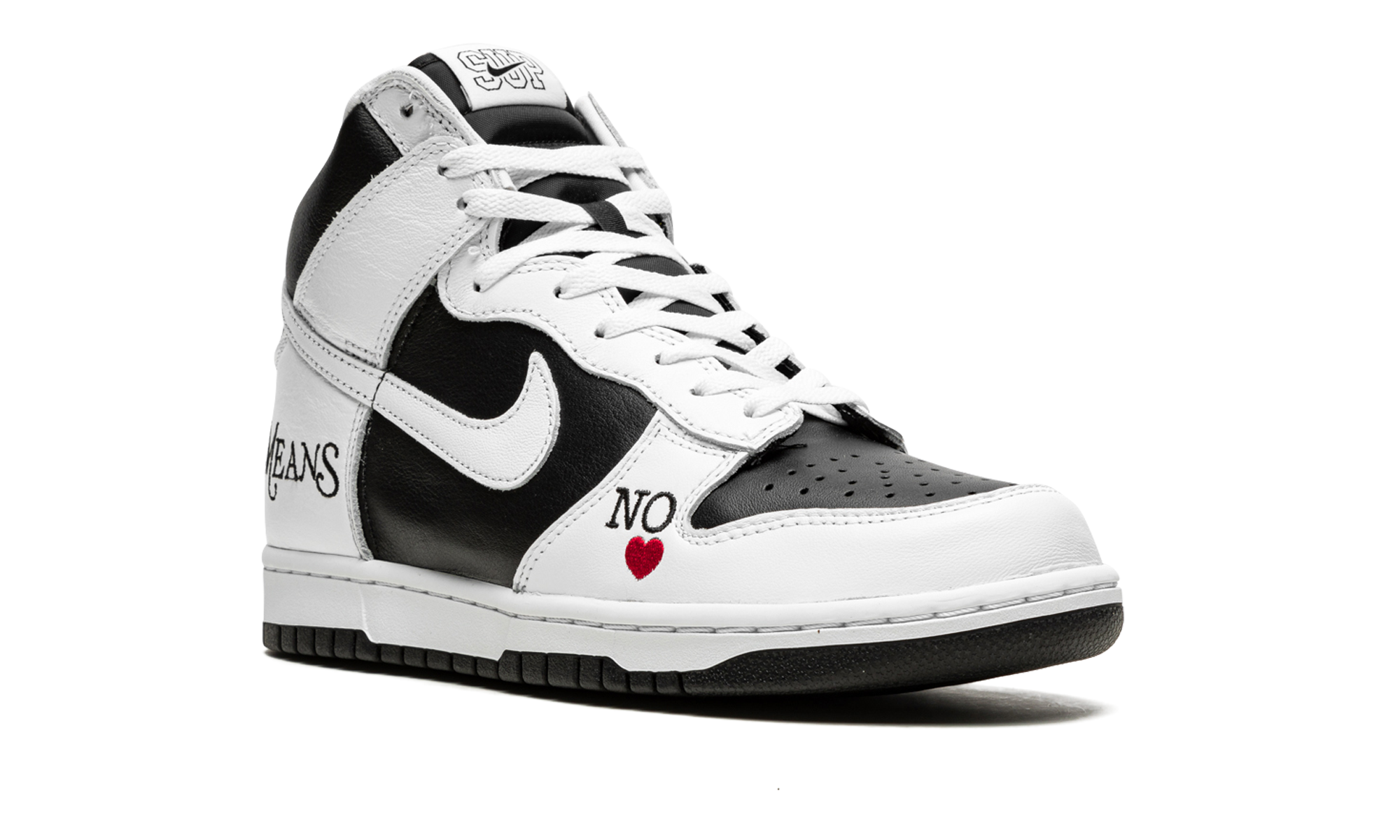SB Dunk High "Supreme - By Any Means - White/Black" DN3741 002