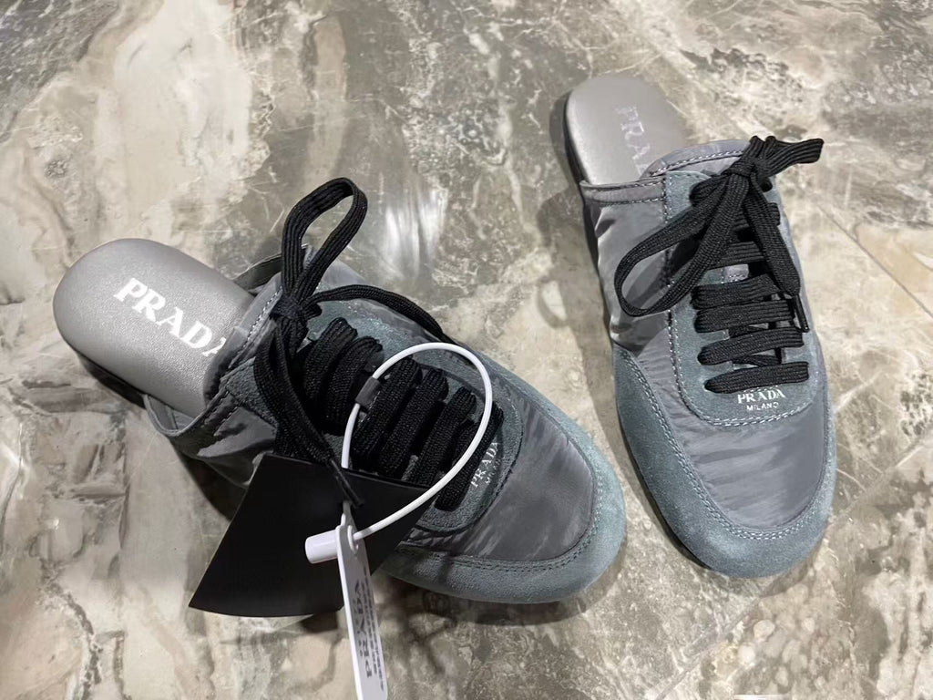 PRA 26S Mule Sneaker Grey Suede Canvas