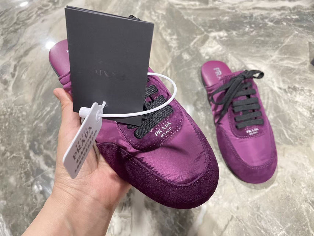 PRA 26S Mule Sneaker Purple Suede Canvas