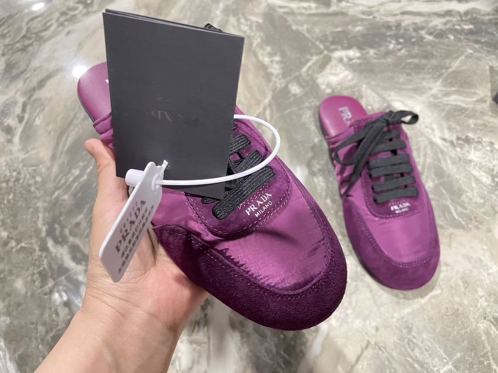 PRA 26S Mule Sneaker Purple Suede Canvas