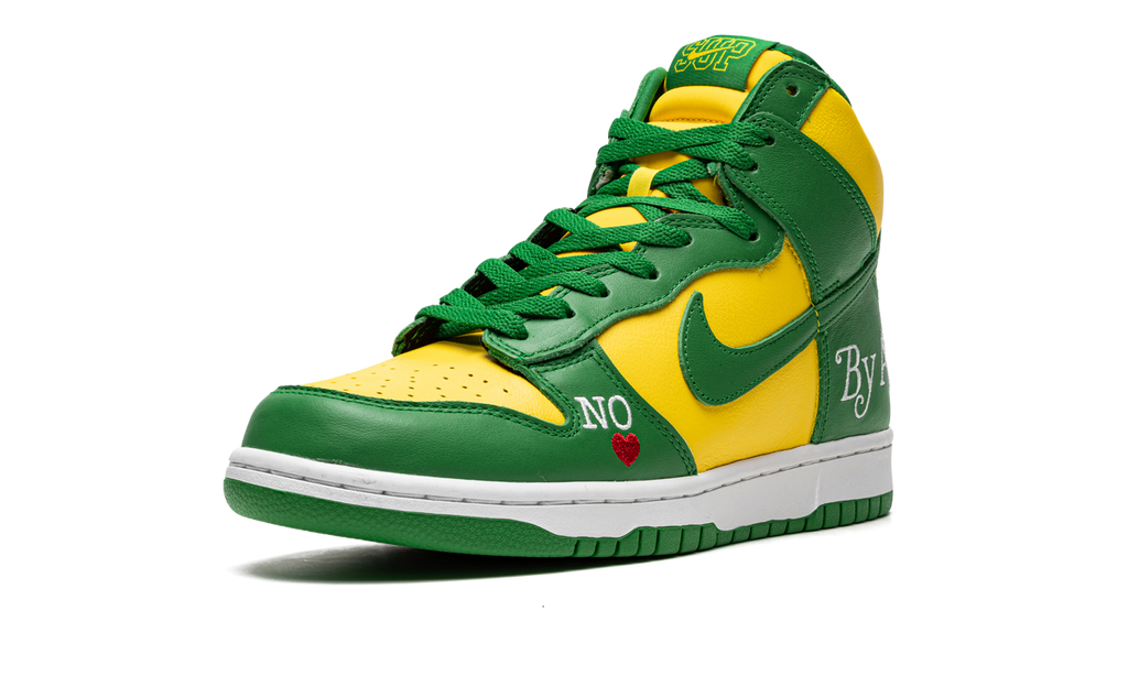 SB Dunk High "Supreme - By Any Means - Green/Yellow" DN3741 700