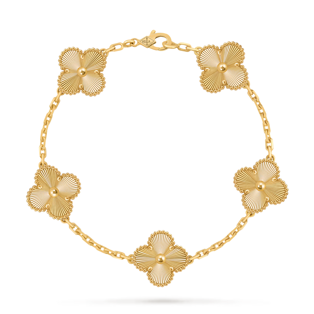 Vintage Alhambra bracelet, 5 motifs, guilloché