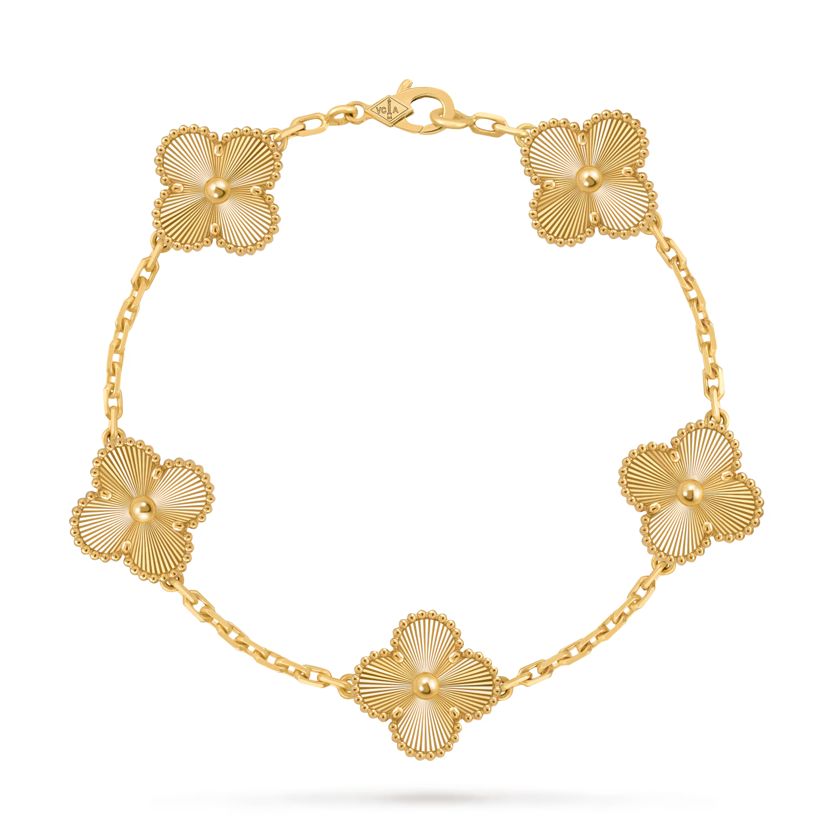 Vintage Alhambra bracelet, 5 motifs, guilloché