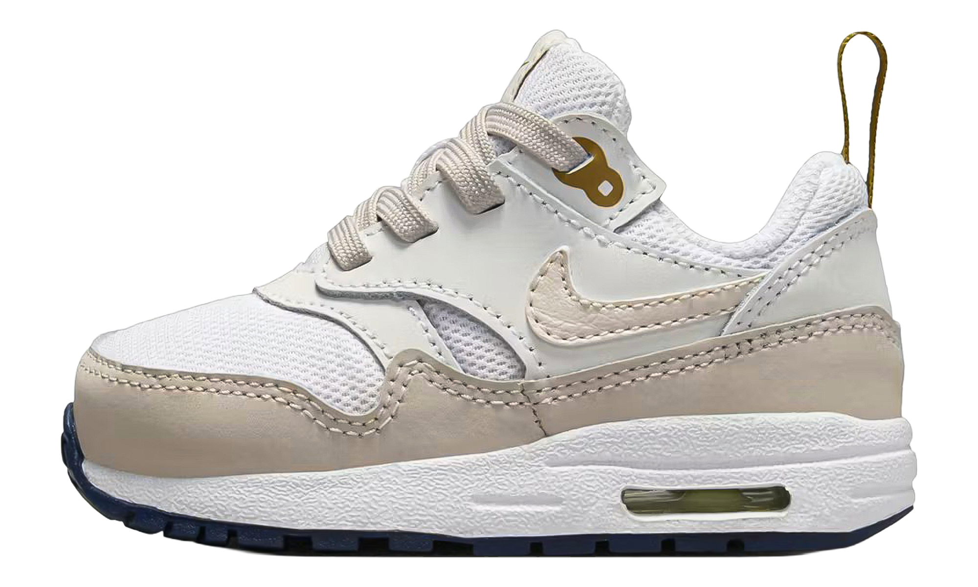 Air Max 1 EasyOn Infant "White Bronzine Midnight Navy Light Orewood Brown (I)" DZ3309 103