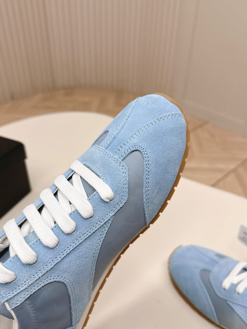 Prada 26ss German Training Light Blue Suede Leather 644223
