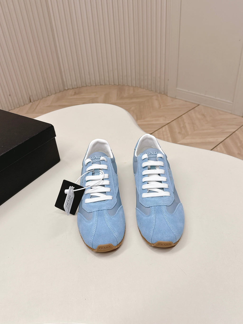 Prada 26ss German Training Light Blue Suede Leather 644223