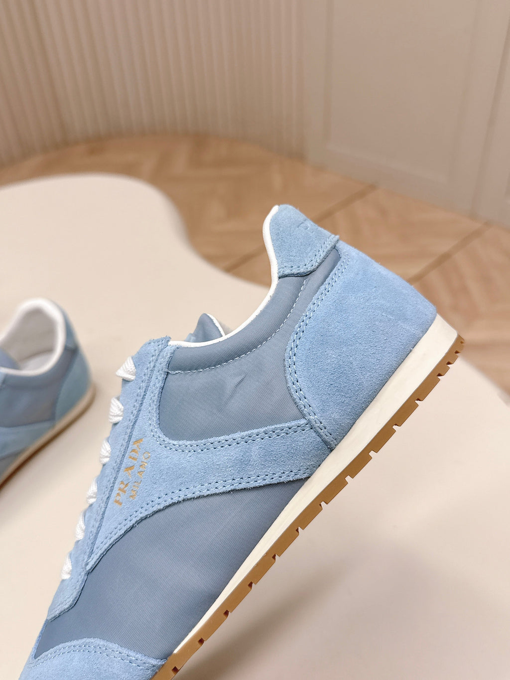 Prada 26ss German Training Light Blue Suede Leather 644223