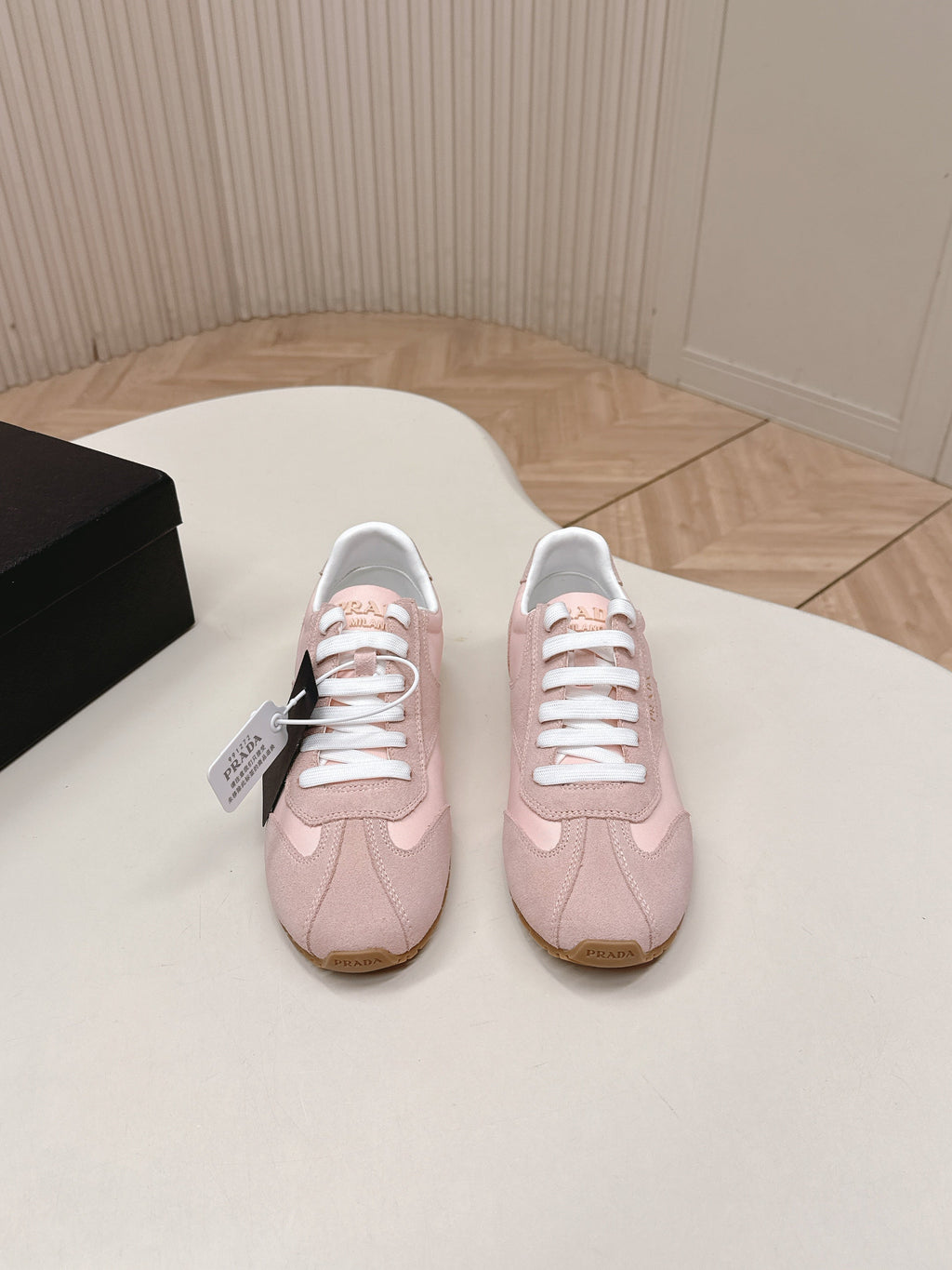 Prada 26ss German Training Pink Suede Leather 644225