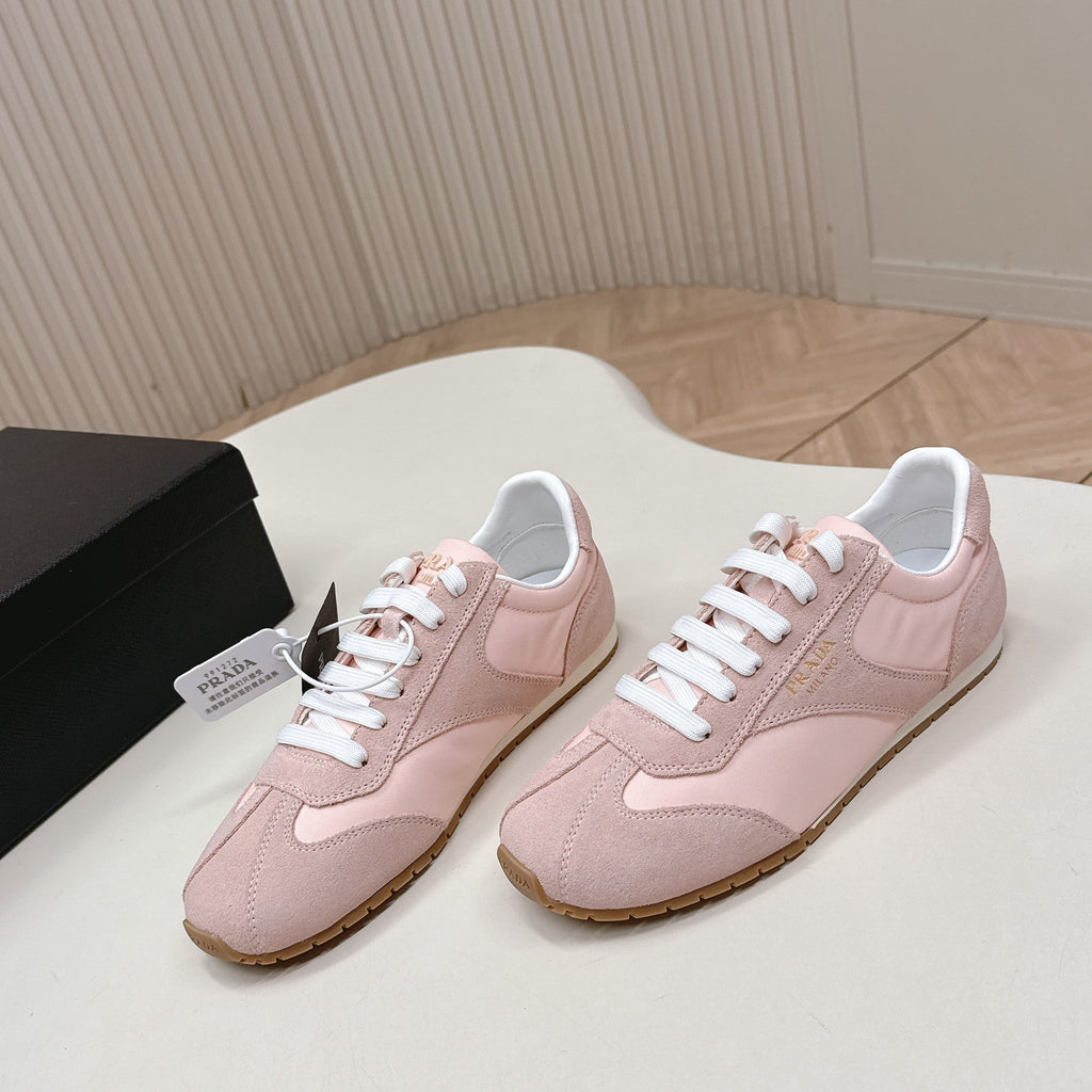Prada 26ss German Training Pink Suede Leather 644225