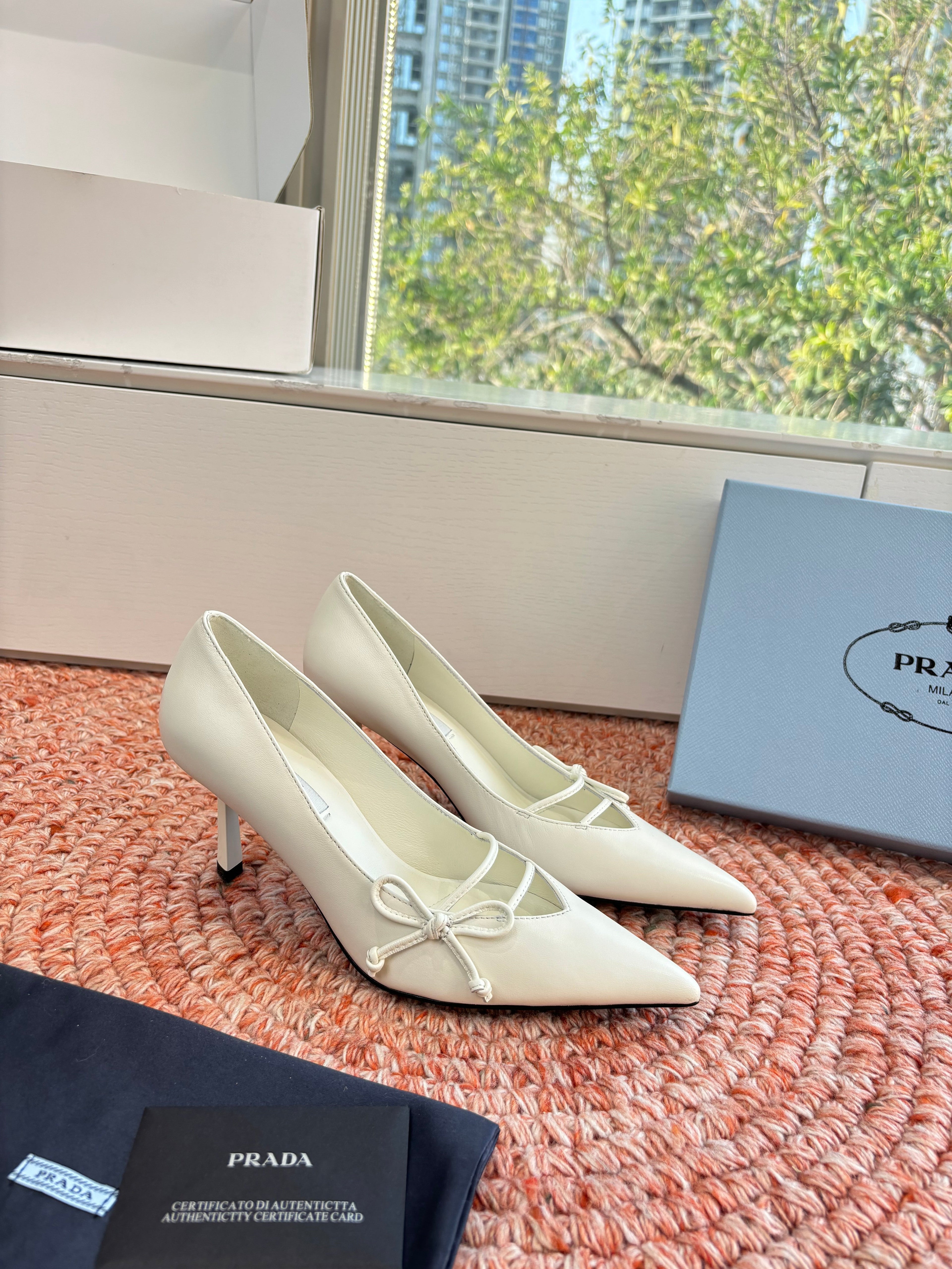 Prada G887 26s Slingback White Cowhide 604195