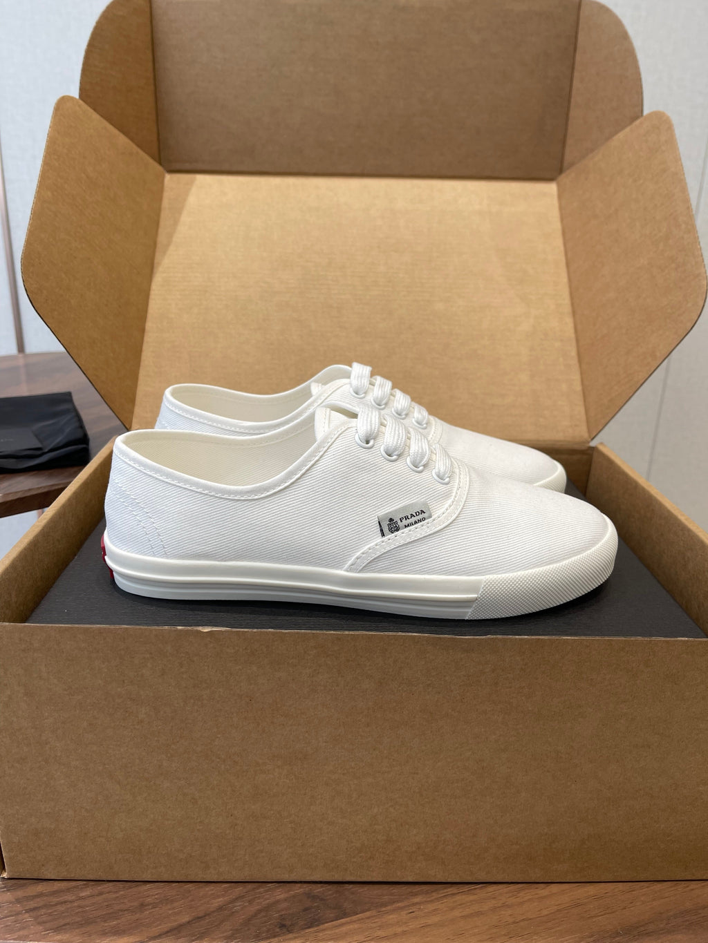Prada 26ss Casual Shoes White Canvas 624431
