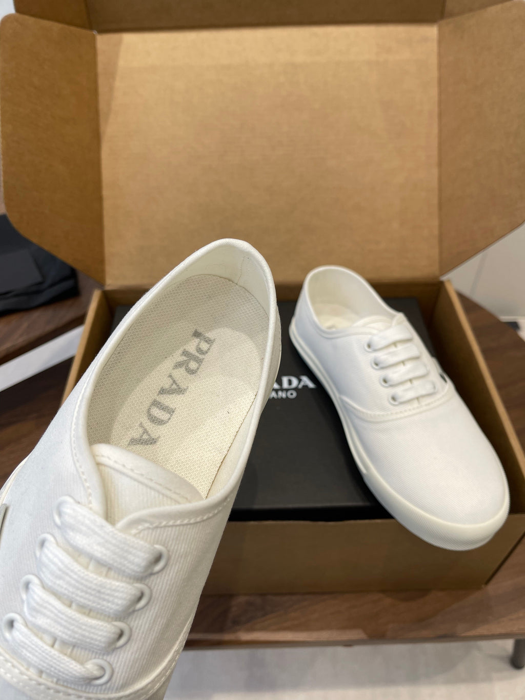 Prada 26ss Casual Shoes White Canvas 624431