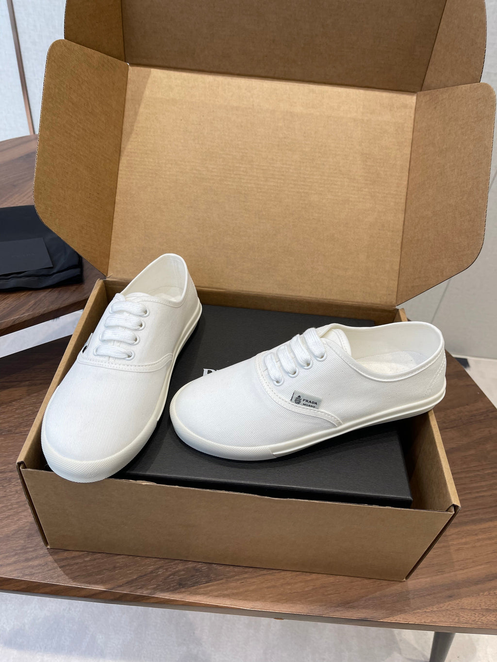 Prada 26ss Casual Shoes White Canvas 624431