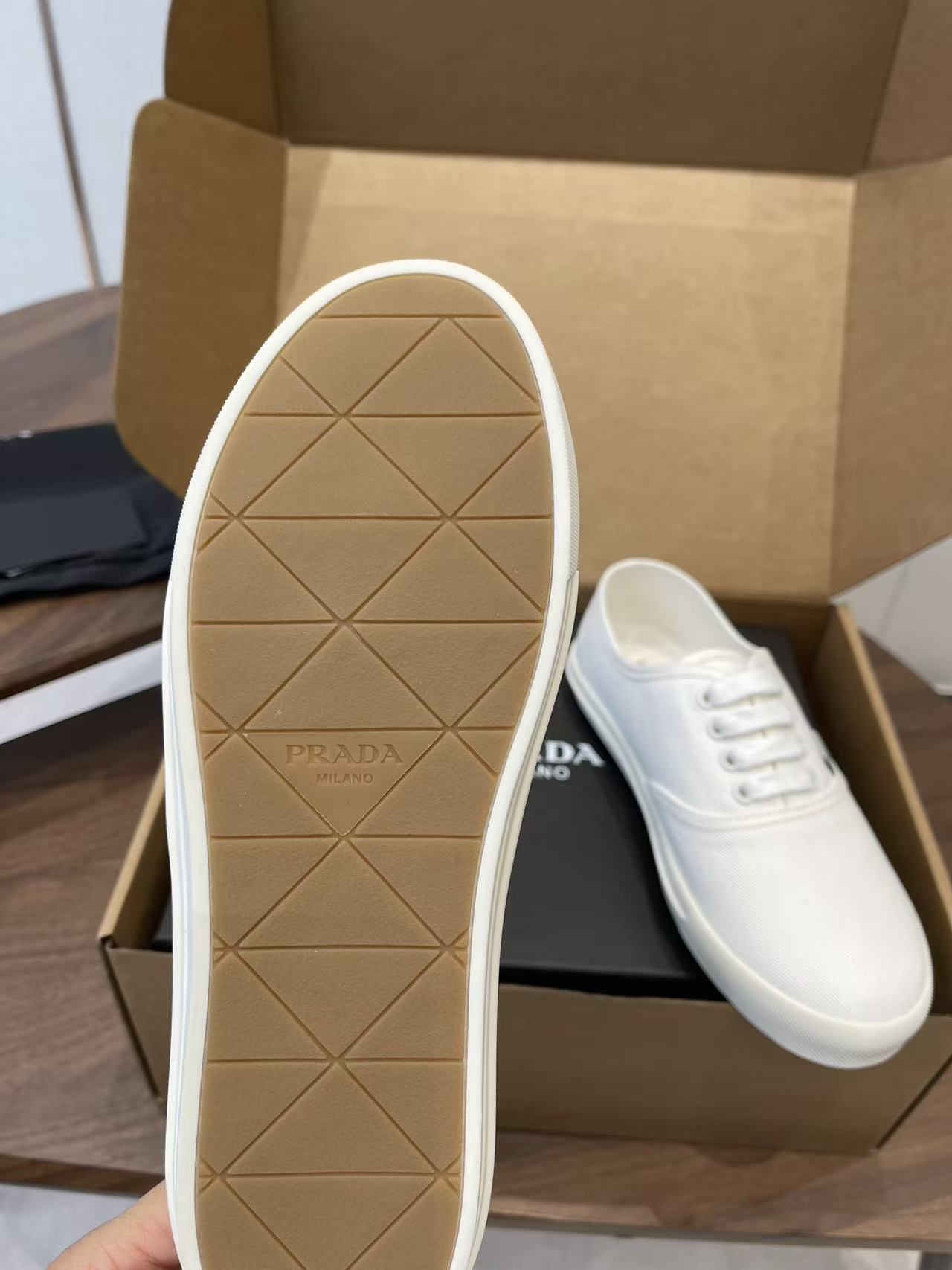 Prada 26ss Casual Shoes White Canvas 624431
